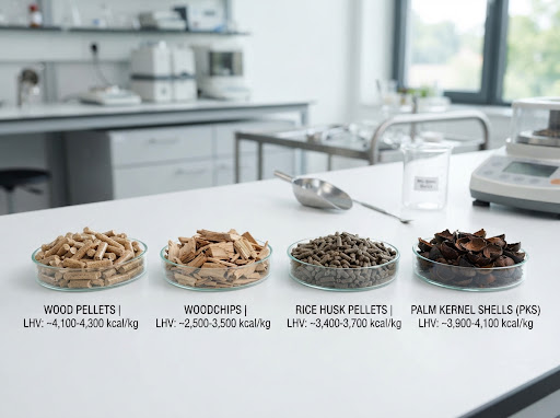 Các mẫu nhiên liệu sinh khối biomass kiểm định lab